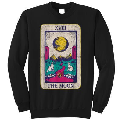 Tarot Card The Moon XVIII Occult Vintage Wolf Moon Sweatshirt