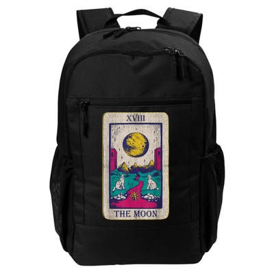 Tarot Card The Moon XVIII Occult Vintage Wolf Moon Backpack