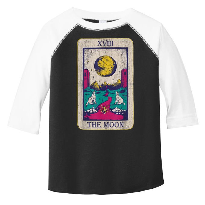 Tarot Card The Moon XVIII Occult Vintage Wolf Moon Toddler Fine Jersey T-Shirt