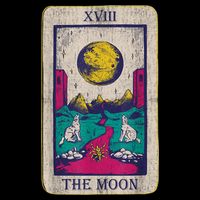 Tarot Card The Moon XVIII Occult Vintage Wolf Moon Visor