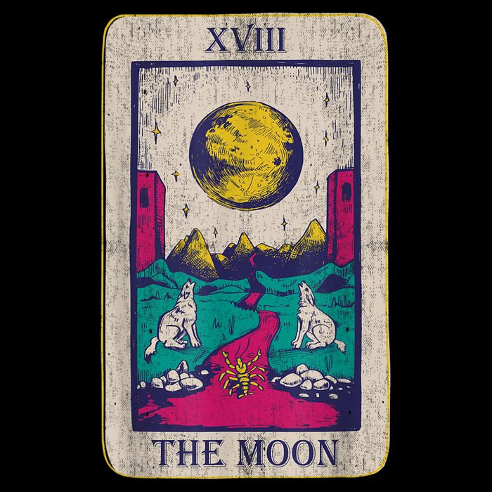 Tarot Card The Moon XVIII Occult Vintage Wolf Moon Visor