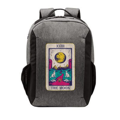 Tarot Card The Moon XVIII Occult Vintage Wolf Moon Vector Backpack