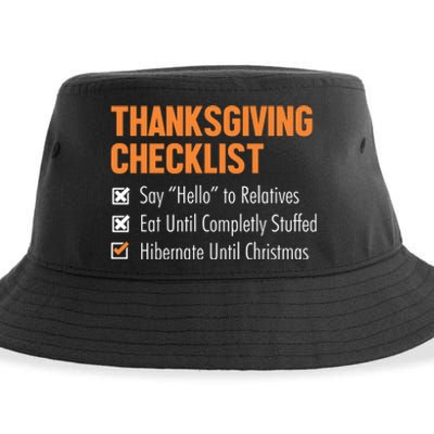 Thanksgiving Checklist Sustainable Bucket Hat