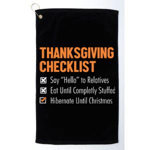 Thanksgiving Checklist Platinum Collection Golf Towel