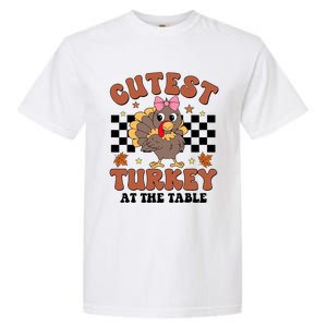 Thanksgiving Cutest Turkey At The Table Dinner Girl Garment-Dyed Heavyweight T-Shirt