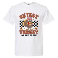 Thanksgiving Cutest Turkey At The Table Dinner Girl Garment-Dyed Heavyweight T-Shirt