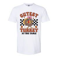 Thanksgiving Cutest Turkey At The Table Dinner Girl Softstyle CVC T-Shirt