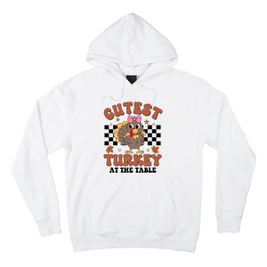 Thanksgiving Cutest Turkey At The Table Dinner Girl Hoodie