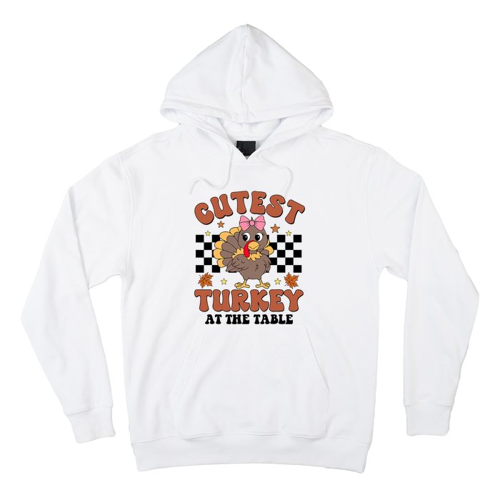 Thanksgiving Cutest Turkey At The Table Dinner Girl Hoodie