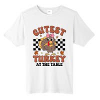 Thanksgiving Cutest Turkey At The Table Dinner Girl Tall Fusion ChromaSoft Performance T-Shirt