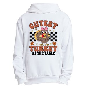 Thanksgiving Cutest Turkey At The Table Dinner Girl Urban Pullover Hoodie