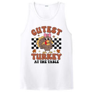 Thanksgiving Cutest Turkey At The Table Dinner Girl PosiCharge Competitor Tank