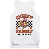 Thanksgiving Cutest Turkey At The Table Dinner Girl Tank Top