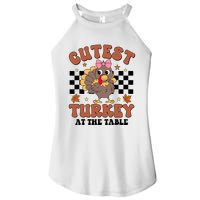 Thanksgiving Cutest Turkey At The Table Dinner Girl Women's Perfect Tri Rocker Tank