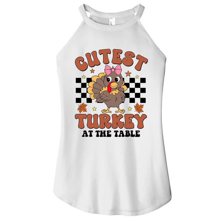 Thanksgiving Cutest Turkey At The Table Dinner Girl Women's Perfect Tri Rocker Tank