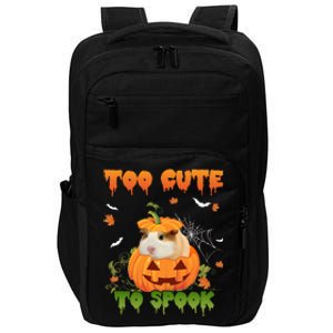 Too Cute To Spook Cute Halloween Pumpkin Hat Guinea Pig Pet Cool Gift Impact Tech Backpack