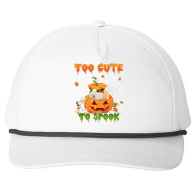 Too Cute To Spook Cute Halloween Pumpkin Hat Guinea Pig Pet Cool Gift Snapback Five-Panel Rope Hat