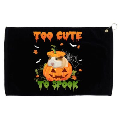 Too Cute To Spook Cute Halloween Pumpkin Hat Guinea Pig Pet Cool Gift Grommeted Golf Towel