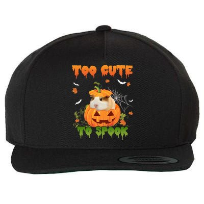 Too Cute To Spook Cute Halloween Pumpkin Hat Guinea Pig Pet Cool Gift Wool Snapback Cap