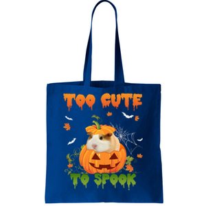 Too Cute To Spook Cute Halloween Pumpkin Hat Guinea Pig Pet Cool Gift Tote Bag