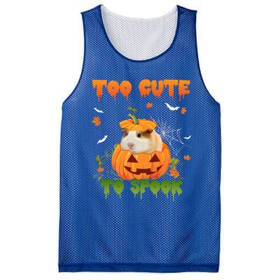 Too Cute To Spook Cute Halloween Pumpkin Hat Guinea Pig Pet Cool Gift Mesh Reversible Basketball Jersey Tank