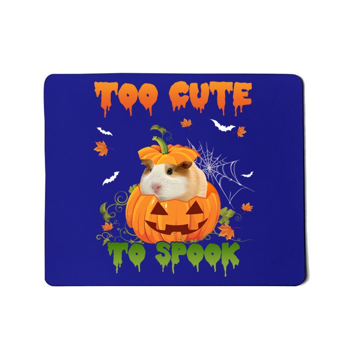 Too Cute To Spook Cute Halloween Pumpkin Hat Guinea Pig Pet Cool Gift Mousepad