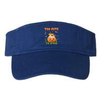 Too Cute To Spook Cute Halloween Pumpkin Hat Guinea Pig Pet Cool Gift Valucap Bio-Washed Visor