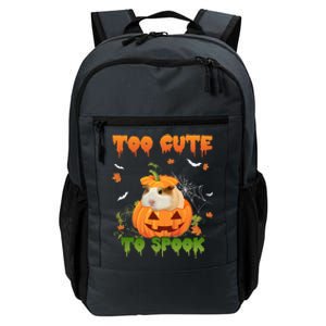 Too Cute To Spook Cute Halloween Pumpkin Hat Guinea Pig Pet Cool Gift Daily Commute Backpack