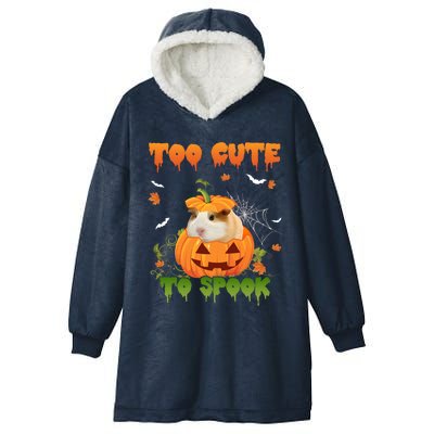 Too Cute To Spook Cute Halloween Pumpkin Hat Guinea Pig Pet Cool Gift Hooded Wearable Blanket