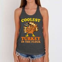 Thanksgiving  Coolest Turkey Women's Knotted Racerback Tank