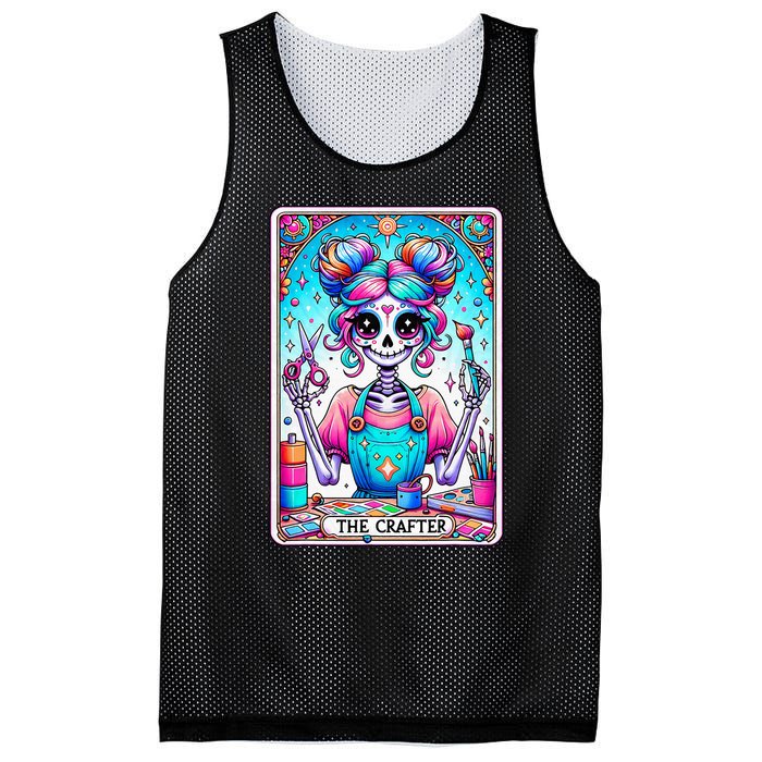 The Crafter Tarot Card Crochet Knitting Crafter Mom Mesh Reversible Basketball Jersey Tank