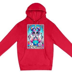 The Crafter Tarot Card Crochet Knitting Crafter Mom Premium Pullover Hoodie