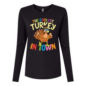 The Coolest Turkey In Town Hen Farmers Gift Womens Cotton Relaxed Long Sleeve T-Shirt