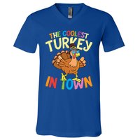 The Coolest Turkey In Town Hen Farmers Gift V-Neck T-Shirt