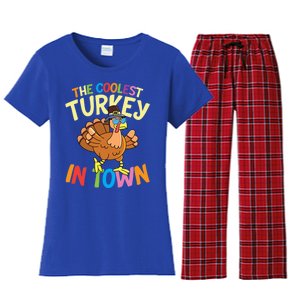 The Coolest Turkey In Town Hen Farmers Gift Women's Flannel Pajama Set