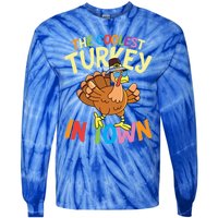 The Coolest Turkey In Town Hen Farmers Gift Tie-Dye Long Sleeve Shirt