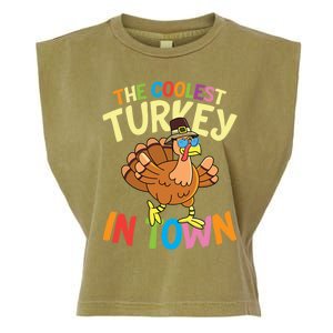 The Coolest Turkey In Town Hen Farmers Gift Garment-Dyed Women's Muscle Tee