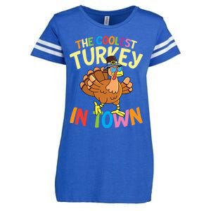 The Coolest Turkey In Town Hen Farmers Gift Enza Ladies Jersey Football T-Shirt