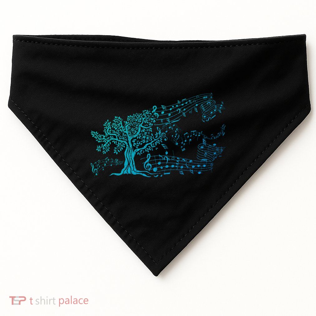 Treble Clef Tree Music Gift USA-Made Doggie Bandana