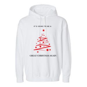 Trump Christmas Tree 2024 Funny Xmas Gift Garment-Dyed Fleece Hoodie