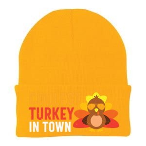 Thanksgiving Coolest Turkey In Town Thankful Gift Knit Cap Winter Beanie