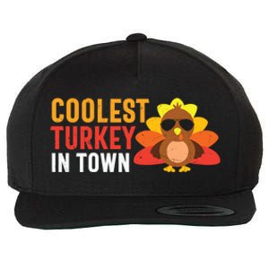 Thanksgiving Coolest Turkey In Town Thankful Gift Wool Snapback Cap