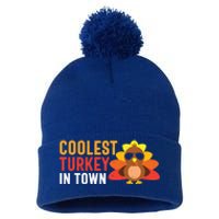 Thanksgiving Coolest Turkey In Town Thankful Gift Pom Pom 12in Knit Beanie