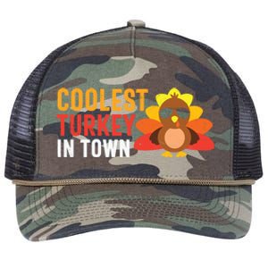 Thanksgiving Coolest Turkey In Town Thankful Gift Retro Rope Trucker Hat Cap