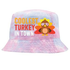 Thanksgiving Coolest Turkey In Town Thankful Gift Tie-Dyed Bucket Hat