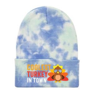 Thanksgiving Coolest Turkey In Town Thankful Gift Tie Dye 12in Knit Beanie