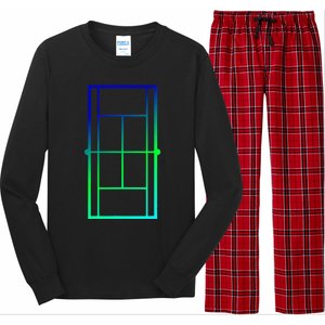 Tennis Court Tennis Lines Court Tennis Long Sleeve Pajama Set