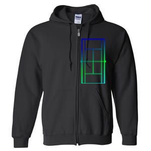 Tennis Court Tennis Lines Court Tennis Full Zip Hoodie