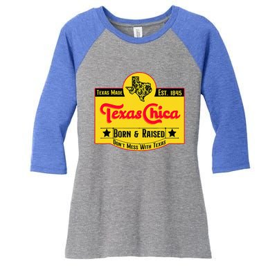 Texas Chica Women's Tri-Blend 3/4-Sleeve Raglan Shirt