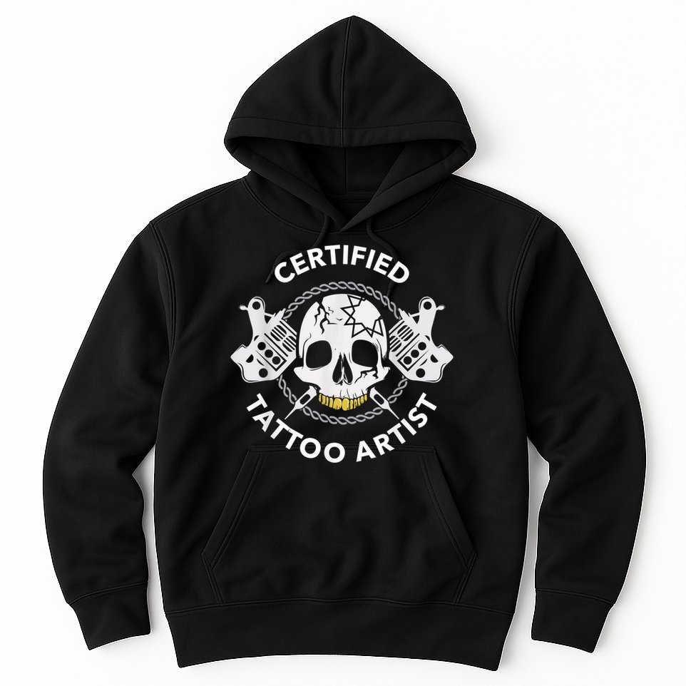 Tattooist Certified Tattoo Artist Tattoo Needle Skull Hoodie